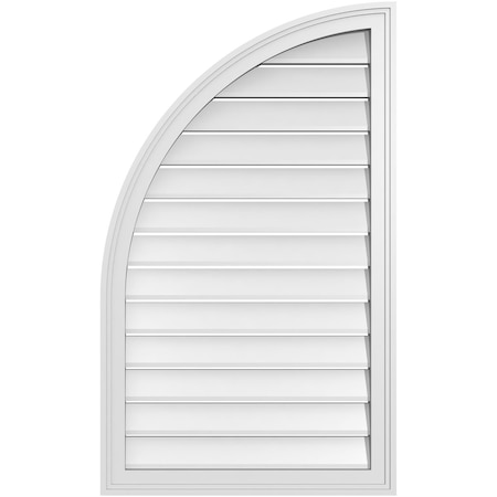 Ekena Millwork Quarter Round Top Left Surface Mount PVC Gable Vent w/ 2"W x 1-1/2"P Brickmould Frame, 24"W x 40"H GVPQL24X4002SF